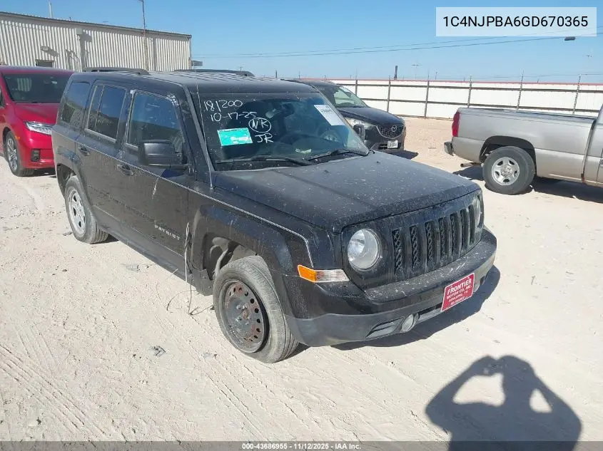 1C4NJPBA6GD670365 2016 Jeep Patriot Sport