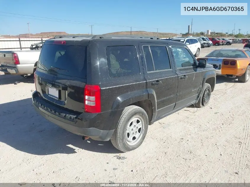 1C4NJPBA6GD670365 2016 Jeep Patriot Sport