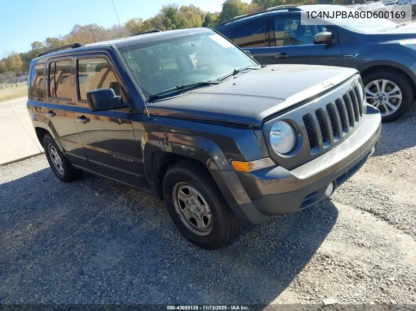1C4NJPBA8GD600169 2016 Jeep Patriot Sport