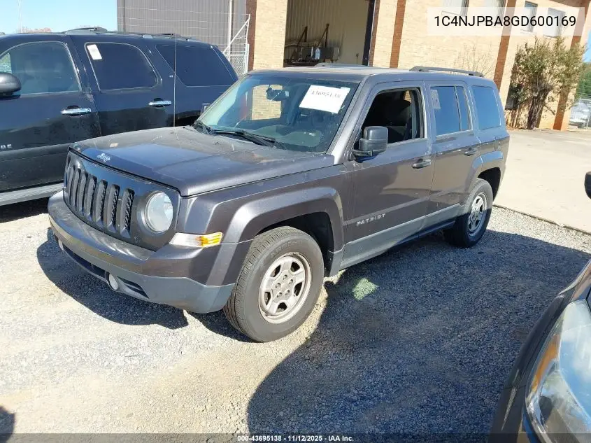1C4NJPBA8GD600169 2016 Jeep Patriot Sport