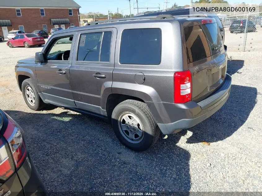 1C4NJPBA8GD600169 2016 Jeep Patriot Sport