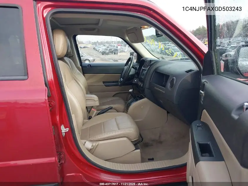 1C4NJPFAXGD503243 2016 Jeep Patriot High Altitude Edition