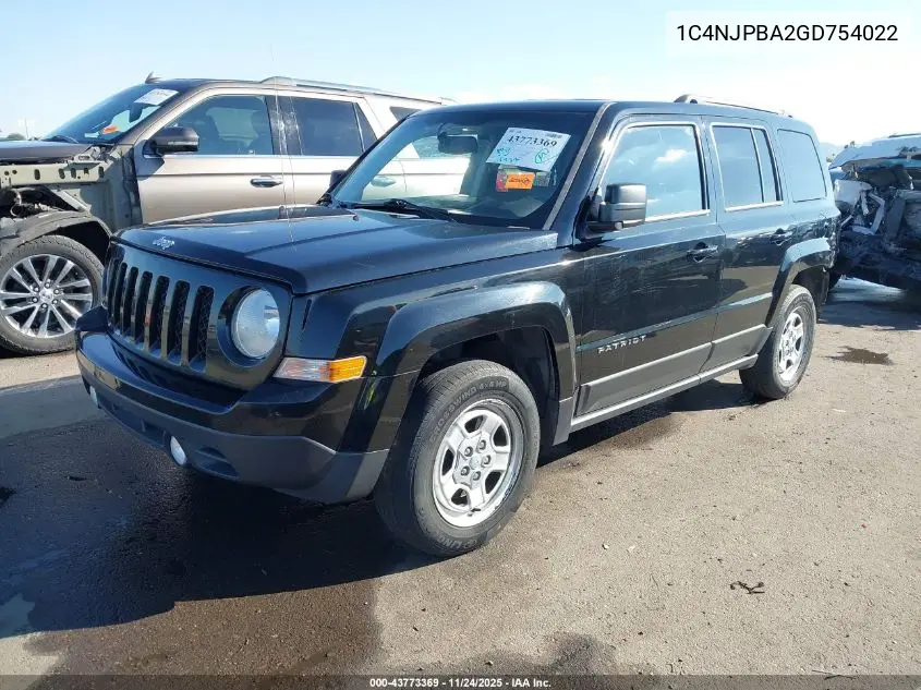 1C4NJPBA2GD754022 2016 Jeep Patriot Sport