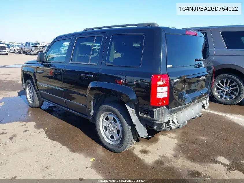 1C4NJPBA2GD754022 2016 Jeep Patriot Sport