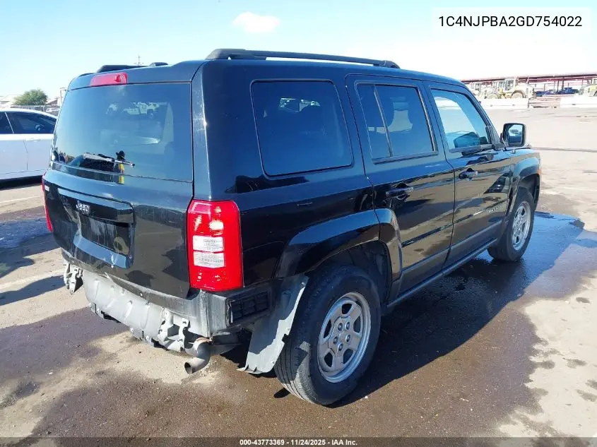 1C4NJPBA2GD754022 2016 Jeep Patriot Sport