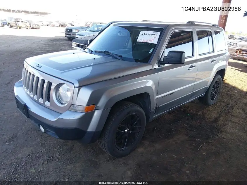 1C4NJPBA2GD802988 2016 Jeep Patriot Sport Se