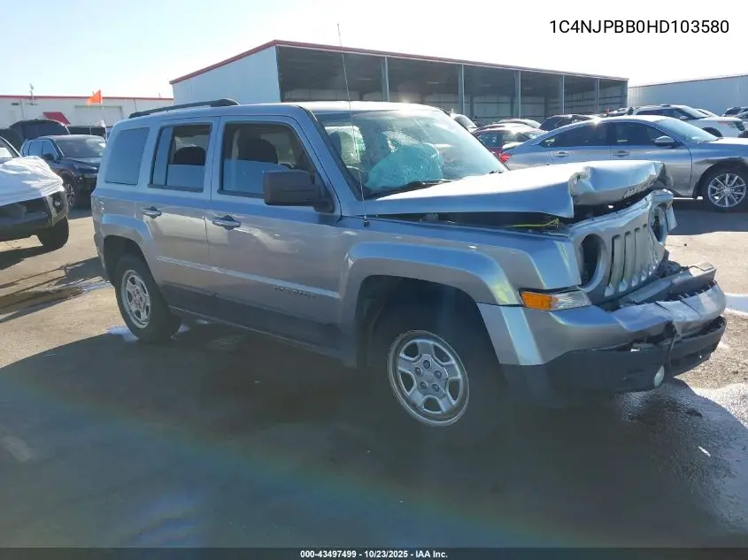 1C4NJPBB0HD103580 2017 Jeep Patriot Sport Fwd