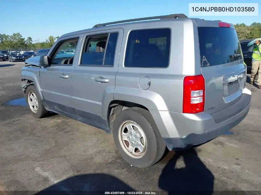 1C4NJPBB0HD103580 2017 Jeep Patriot Sport Fwd