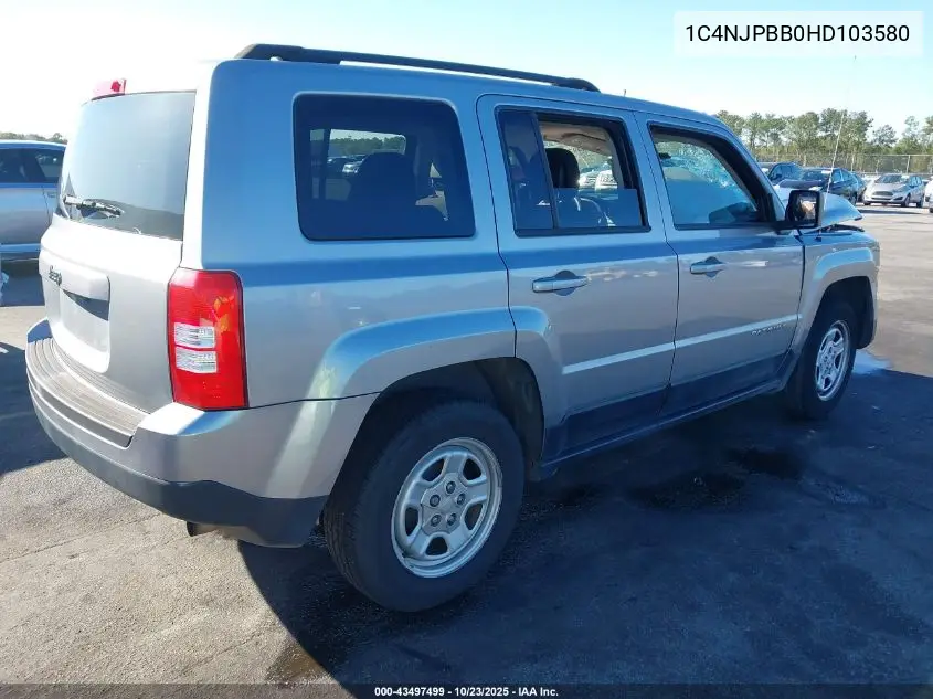 1C4NJPBB0HD103580 2017 Jeep Patriot Sport Fwd