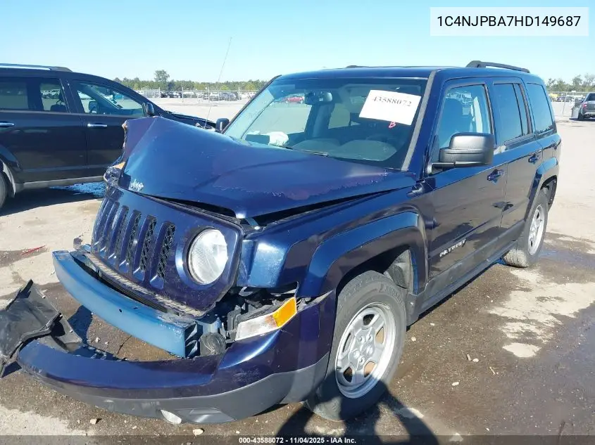 1C4NJPBA7HD149687 2017 Jeep Patriot Sport Fwd