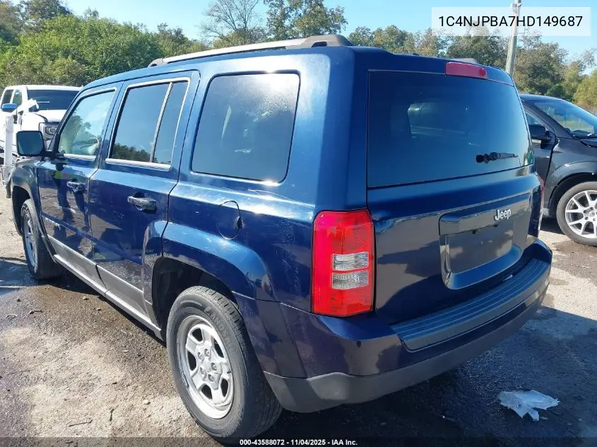1C4NJPBA7HD149687 2017 Jeep Patriot Sport Fwd