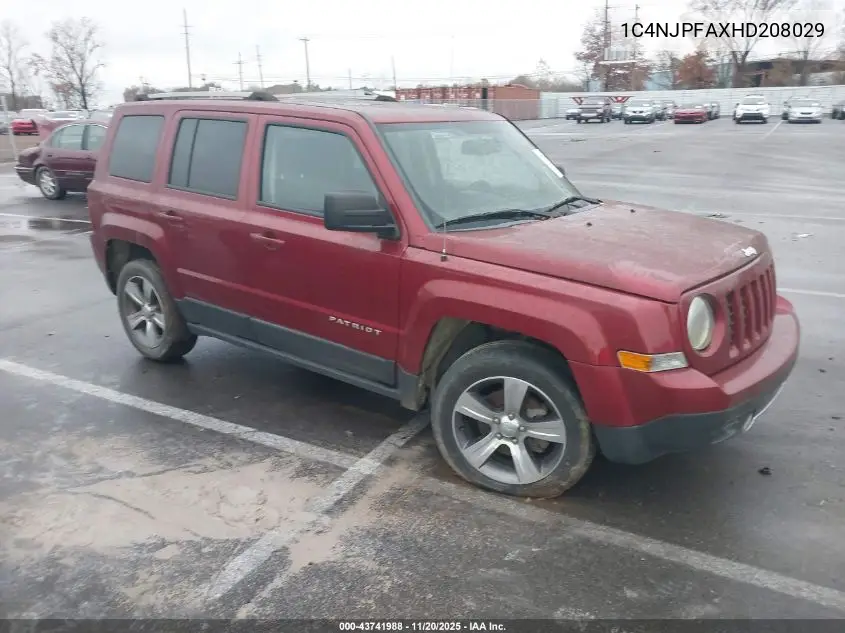 1C4NJPFAXHD208029 2017 Jeep Patriot High Altitude Fwd
