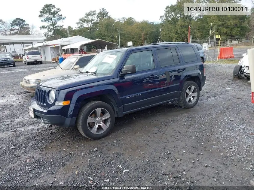 1C4NJRFB0HD130011 2017 Jeep Patriot High Altitude 4X4