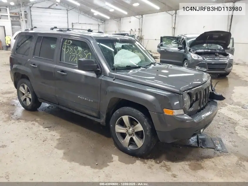 1C4NJRFB3HD113980 2017 Jeep Patriot High Altitude 4X4