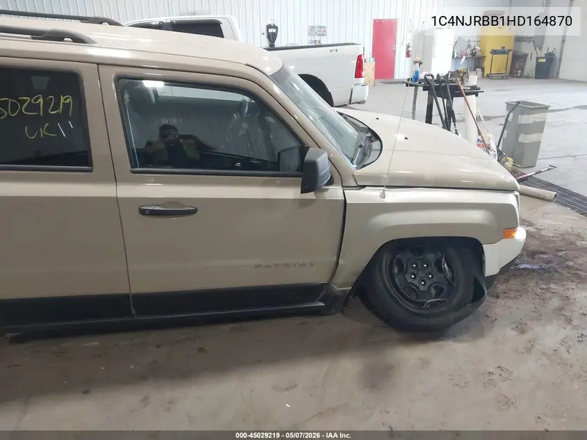 1C4NJRBB1HD164870 2017 Jeep Patriot Sport 4X4