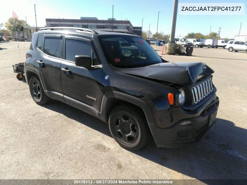 2015 Jeep Renegade North VIN: ZACCJAAT2FPC41277 Lot: 20176113