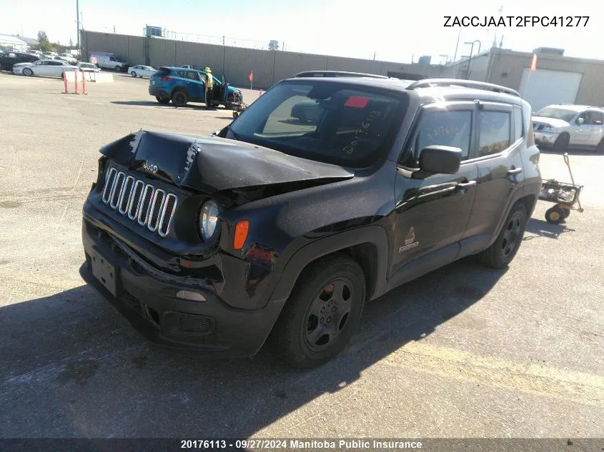 2015 Jeep Renegade North VIN: ZACCJAAT2FPC41277 Lot: 20176113