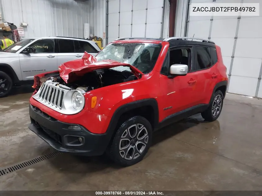 2015 Jeep Renegade Limited VIN: ZACCJBDT2FPB49782 Lot: 39978768