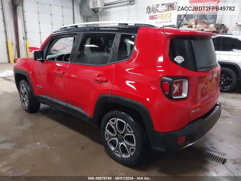 2015 Jeep Renegade Limited VIN: ZACCJBDT2FPB49782 Lot: 39978768