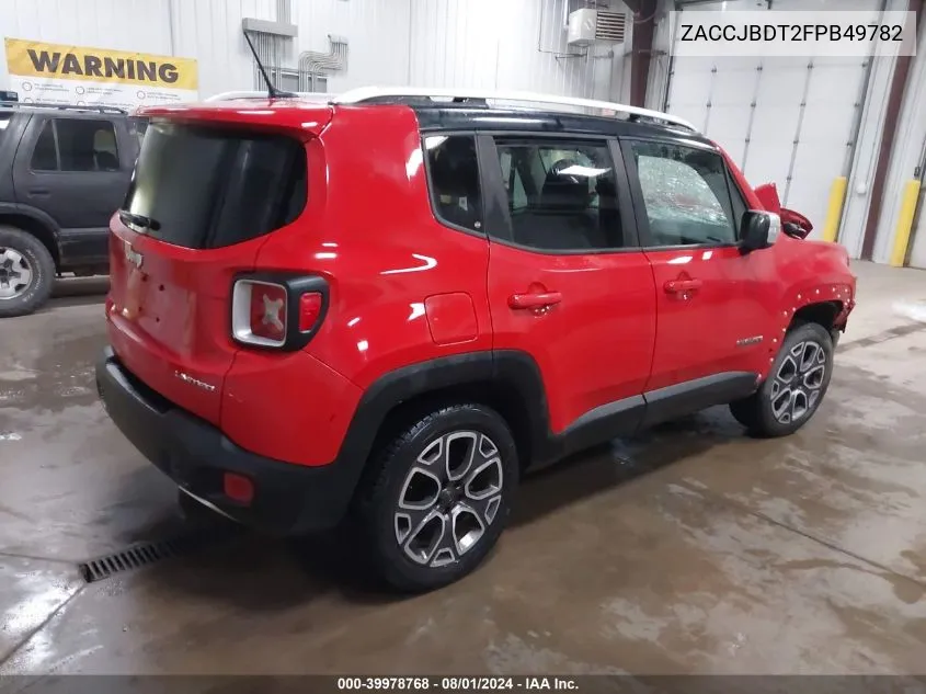 2015 Jeep Renegade Limited VIN: ZACCJBDT2FPB49782 Lot: 39978768