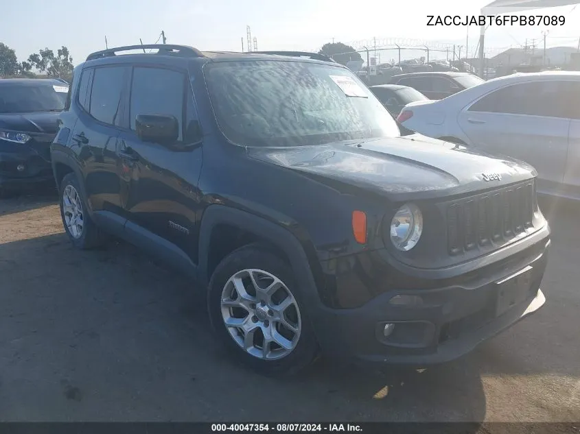 2015 Jeep Renegade Latitude VIN: ZACCJABT6FPB87089 Lot: 40047354