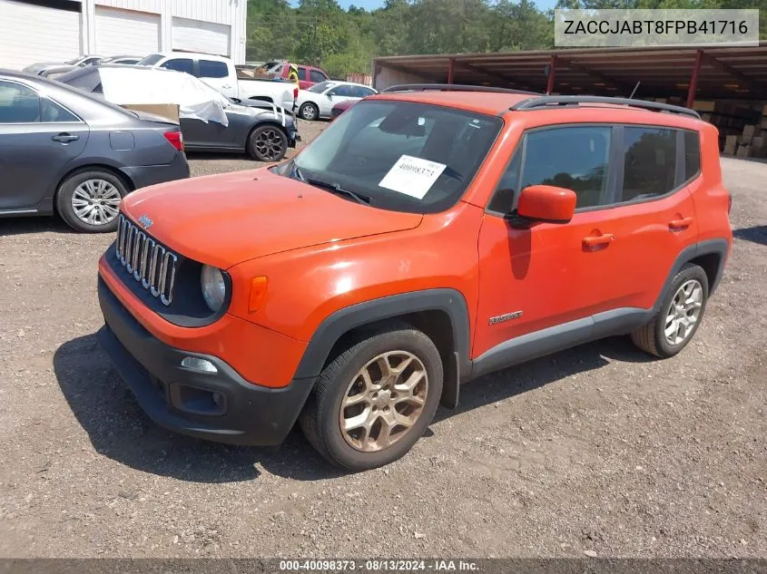 2015 Jeep Renegade Latitude VIN: ZACCJABT8FPB41716 Lot: 40098373