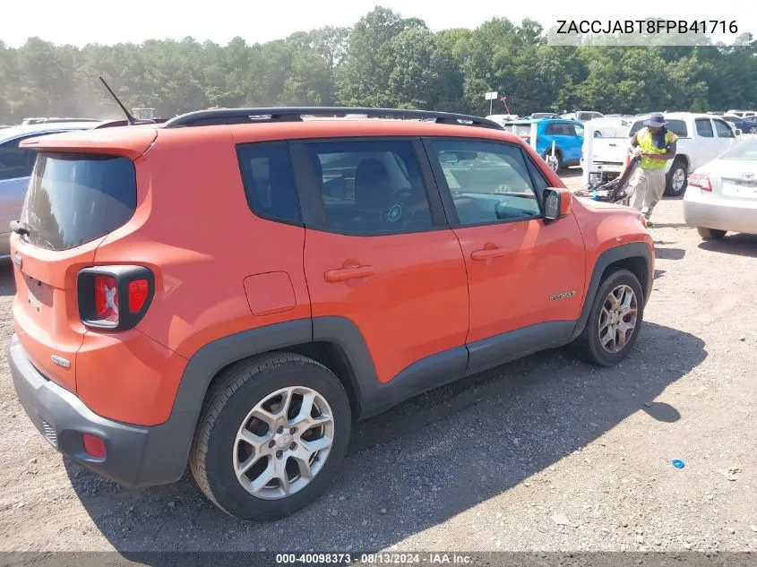 2015 Jeep Renegade Latitude VIN: ZACCJABT8FPB41716 Lot: 40098373