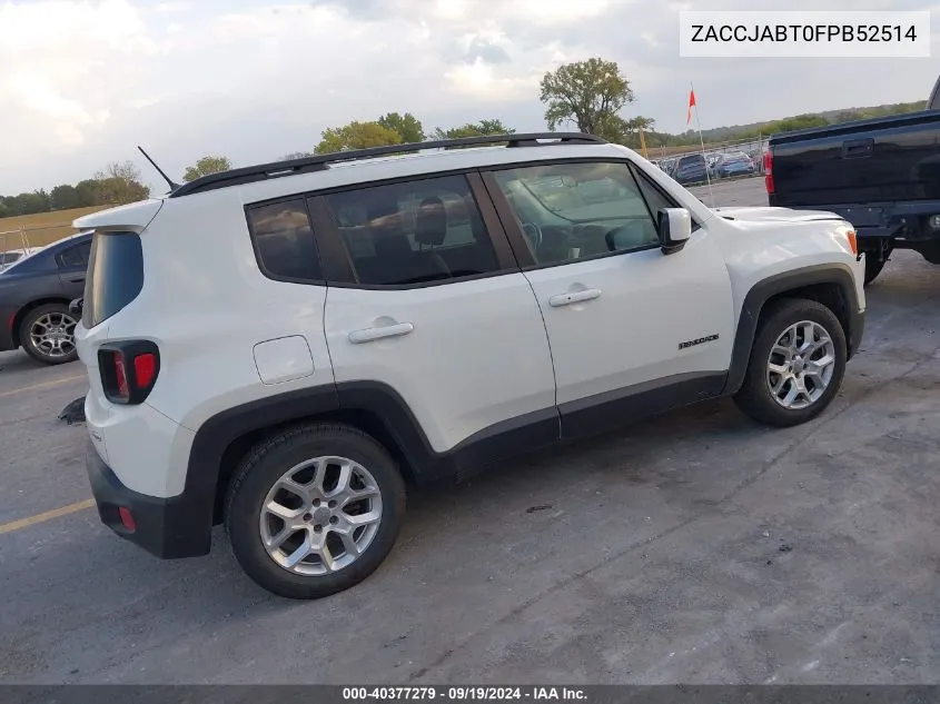 2015 Jeep Renegade Latitude VIN: ZACCJABT0FPB52514 Lot: 40377279