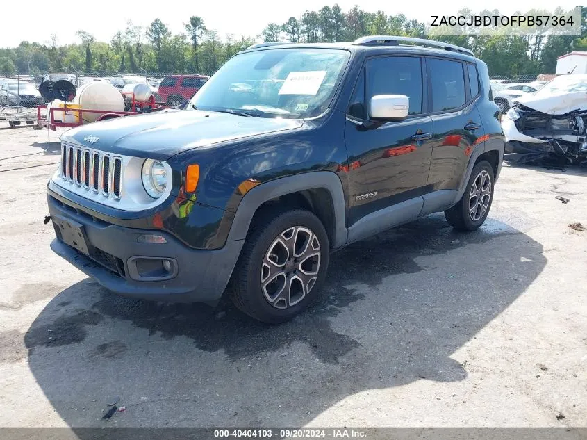 2015 Jeep Renegade Limited VIN: ZACCJBDTOFPB57364 Lot: 40404103