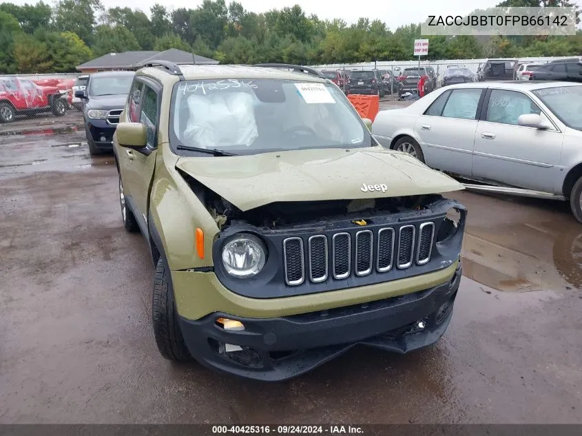 2015 Jeep Renegade Latitude VIN: ZACCJBBT0FPB66142 Lot: 40425316