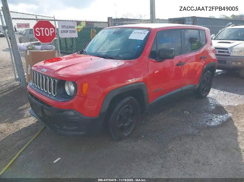ZACCJAAT2FPB49005 2015 Jeep Renegade Sport