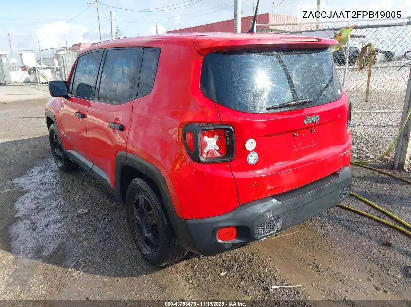 ZACCJAAT2FPB49005 2015 Jeep Renegade Sport
