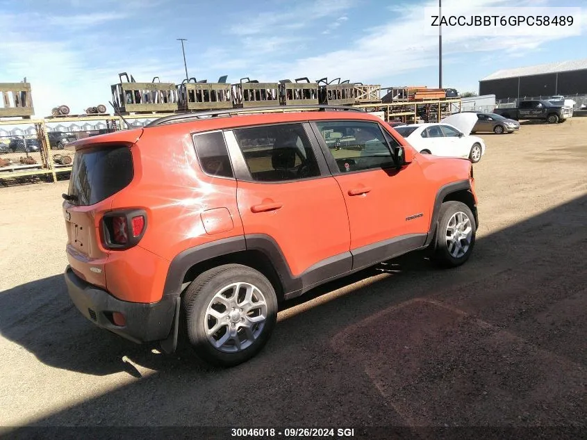 ZACCJBBT6GPC58489 2016 Jeep Renegade Latitude