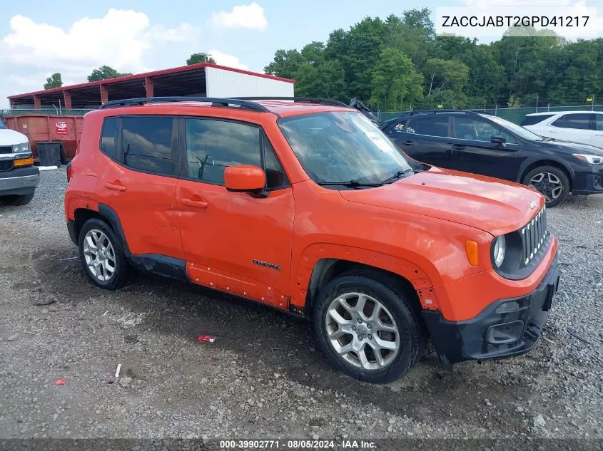 ZACCJABT2GPD41217 2016 Jeep Renegade Latitude