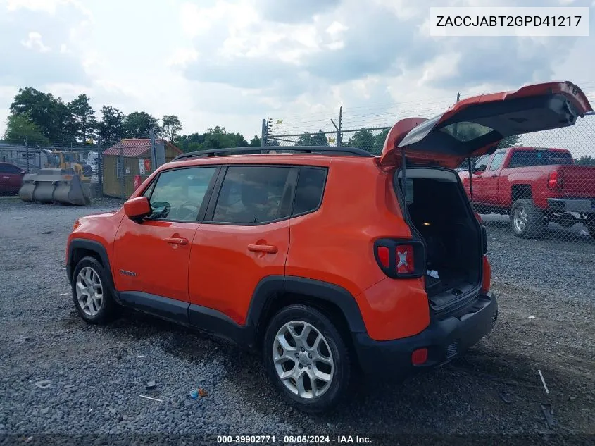 ZACCJABT2GPD41217 2016 Jeep Renegade Latitude