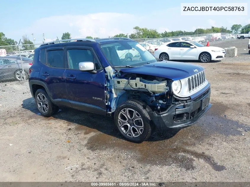 ZACCJBDT4GPC58763 2016 Jeep Renegade Limited