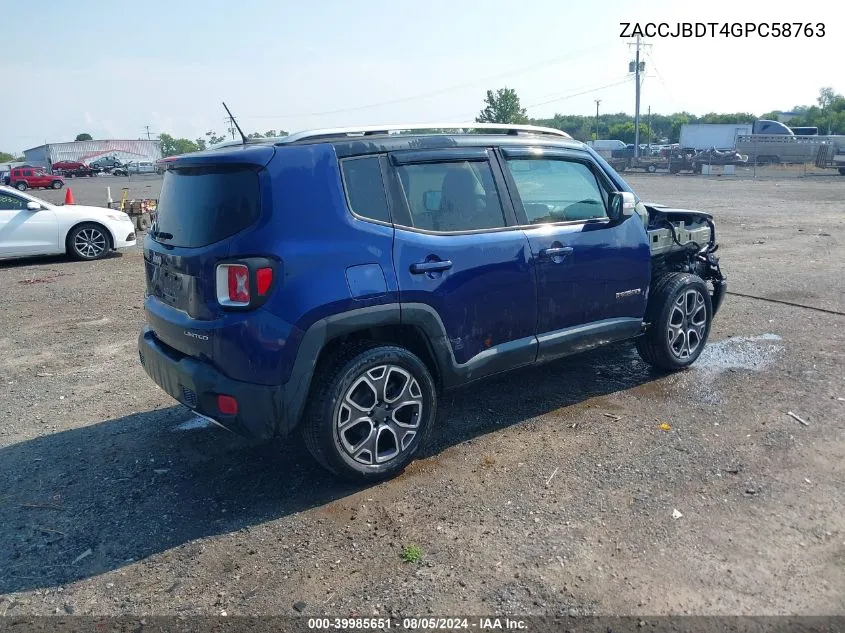 ZACCJBDT4GPC58763 2016 Jeep Renegade Limited