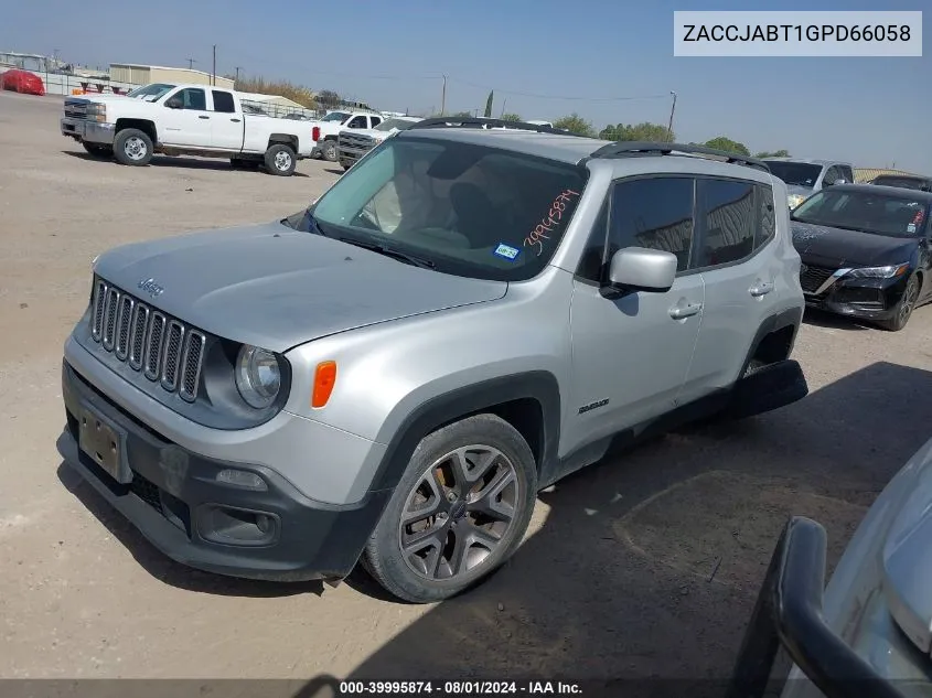 2016 Jeep Renegade Latitude VIN: ZACCJABT1GPD66058 Lot: 39995874