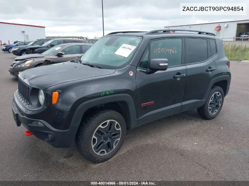 2016 Jeep Renegade Trailhawk VIN: ZACCJBCT9GPC94854 Lot: 40014966