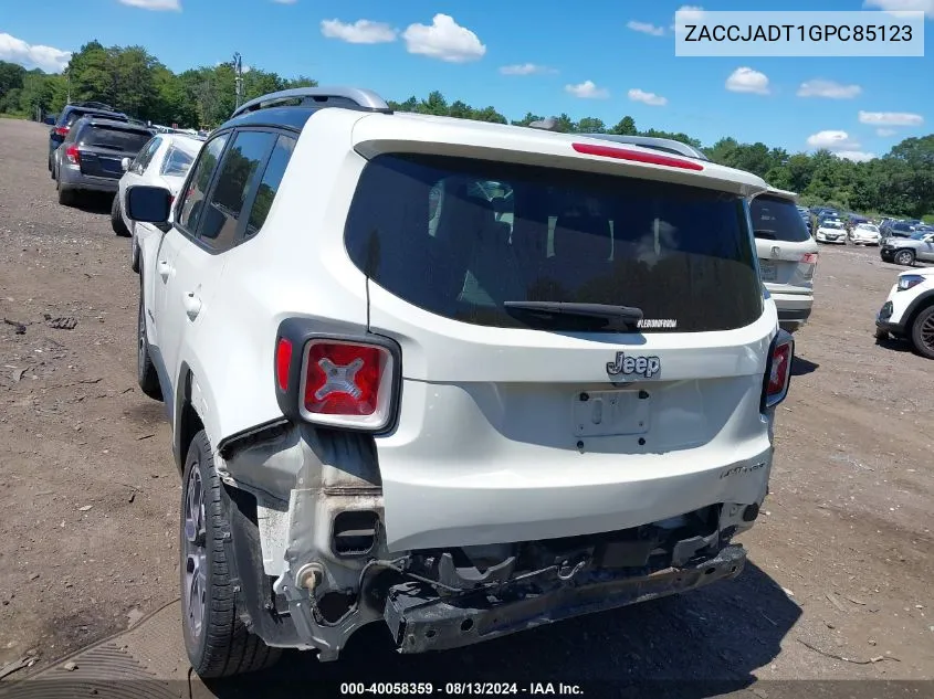 2016 Jeep Renegade Limited VIN: ZACCJADT1GPC85123 Lot: 40058359