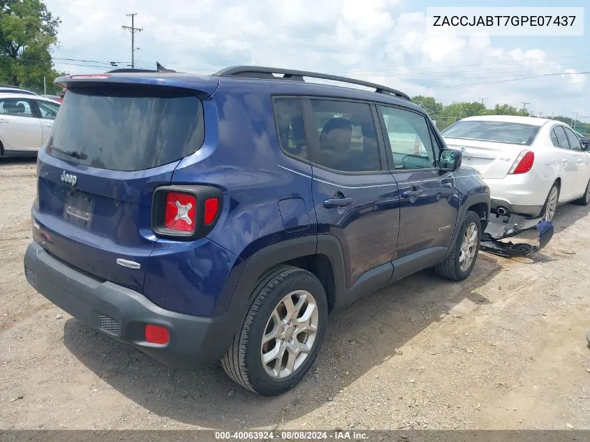 ZACCJABT7GPE07437 2016 Jeep Renegade Latitude