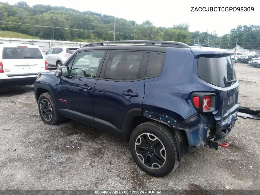 2016 Jeep Renegade Trailhawk VIN: ZACCJBCT0GPD98309 Lot: 40077497