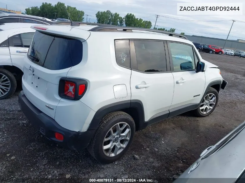 ZACCJABT4GPD92444 2016 Jeep Renegade Latitude