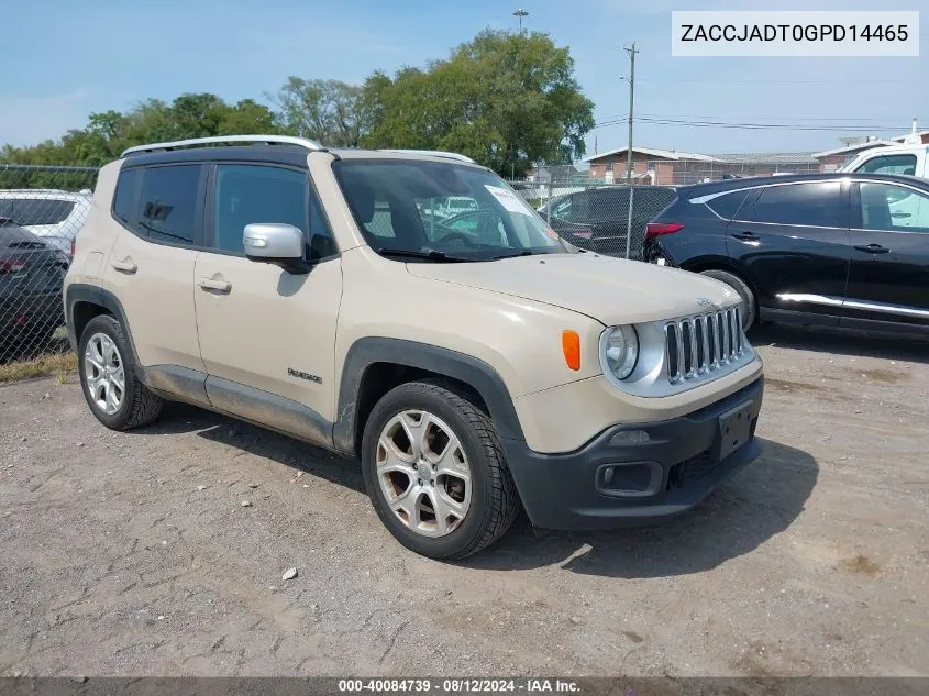 ZACCJADT0GPD14465 2016 Jeep Renegade Limited