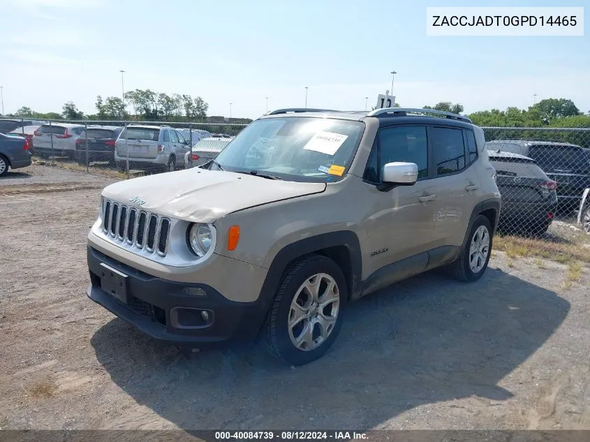 ZACCJADT0GPD14465 2016 Jeep Renegade Limited