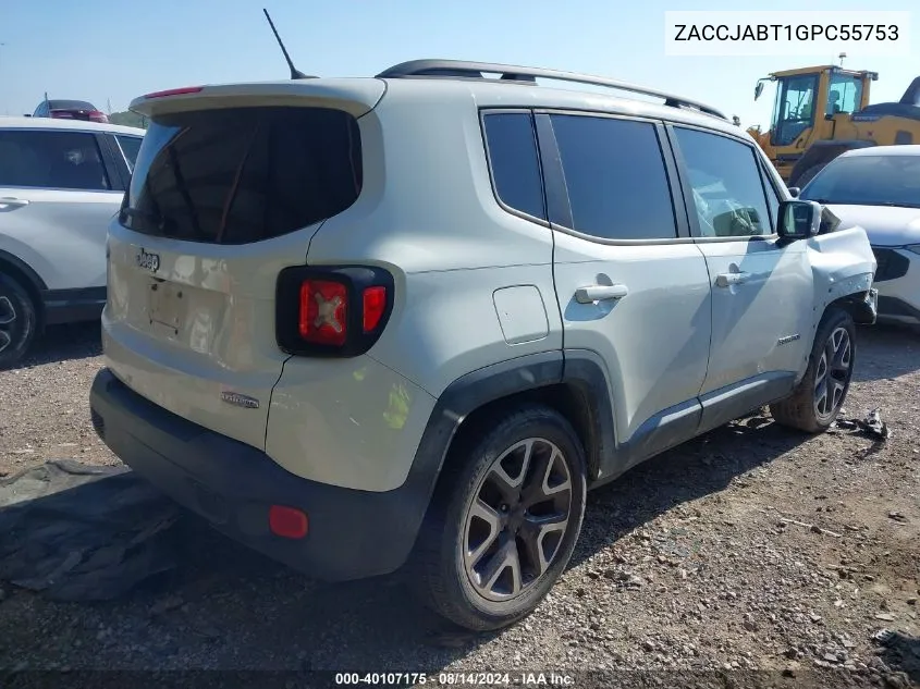 2016 Jeep Renegade Latitude VIN: ZACCJABT1GPC55753 Lot: 40107175