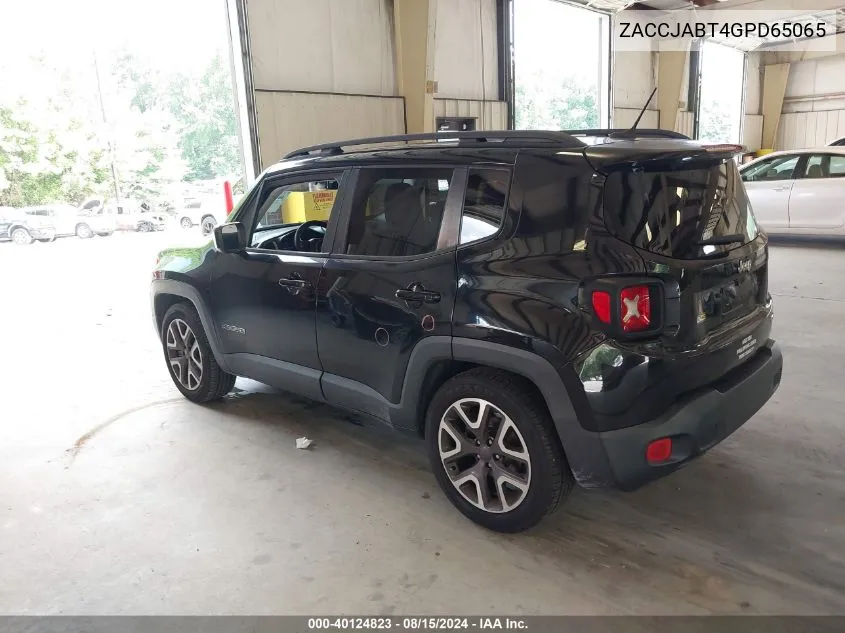 2016 Jeep Renegade Latitude VIN: ZACCJABT4GPD65065 Lot: 40124823