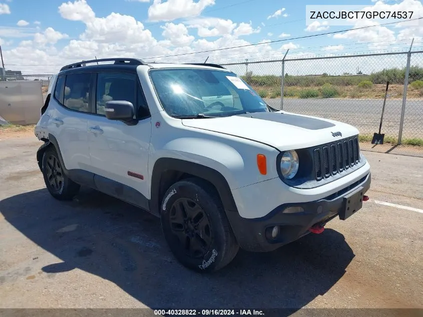 ZACCJBCT7GPC74537 2016 Jeep Renegade Trailhawk