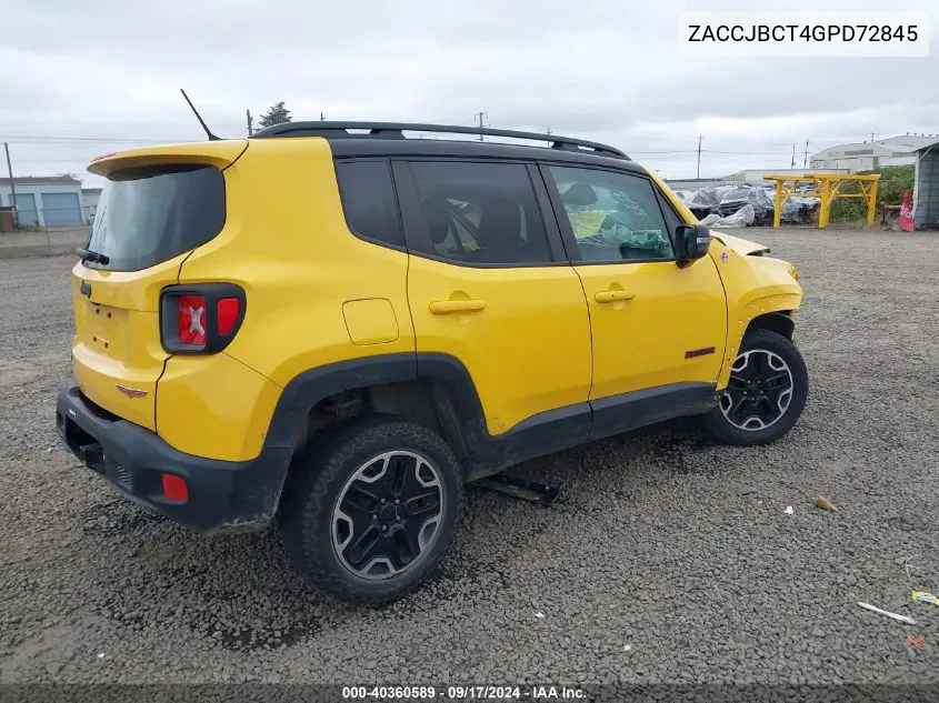 2016 Jeep Renegade Trailhawk VIN: ZACCJBCT4GPD72845 Lot: 40360589