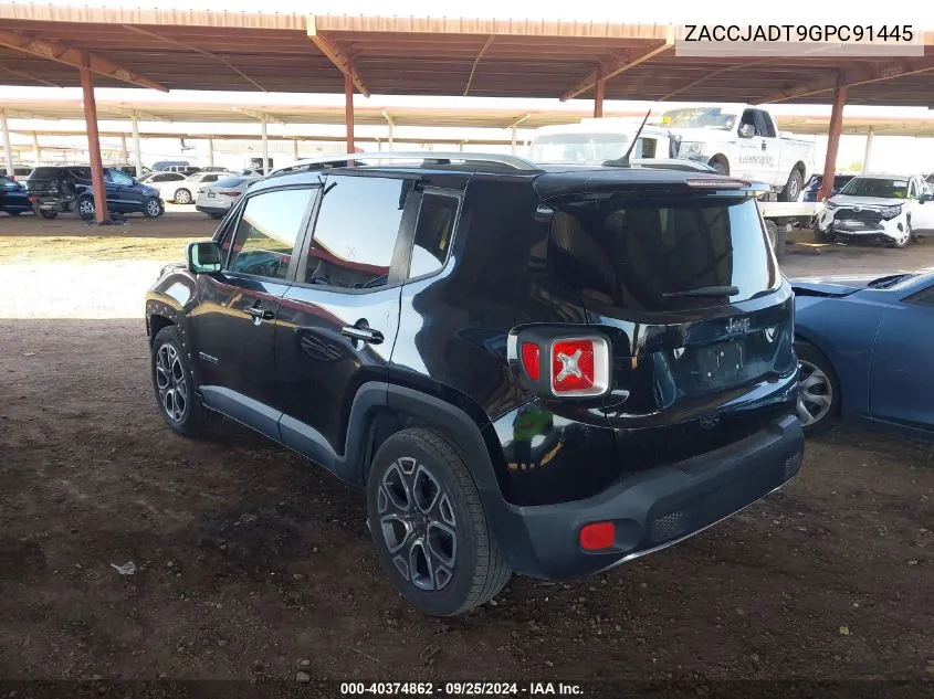 2016 Jeep Renegade Limited VIN: ZACCJADT9GPC91445 Lot: 40374862